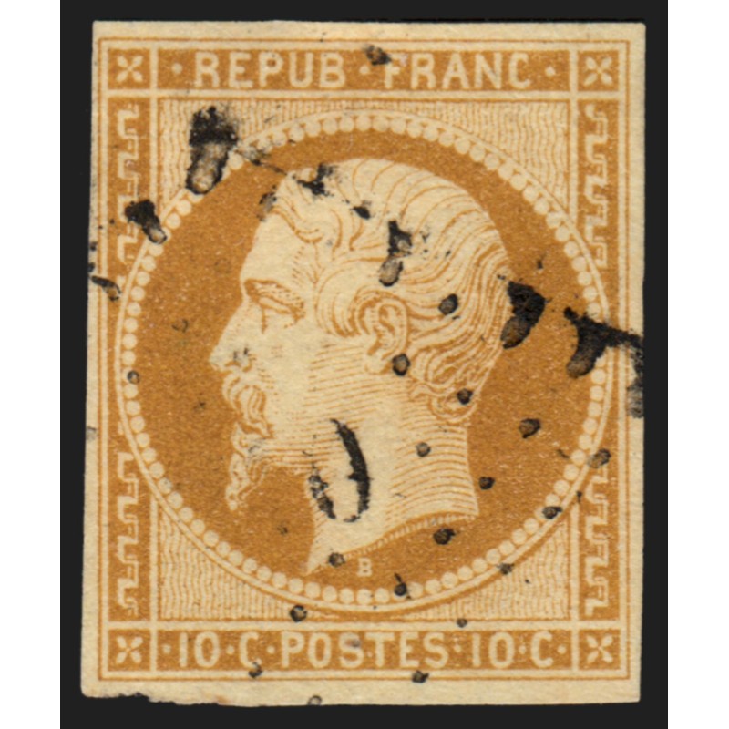n°9, Présidence 10c bistre-jaune, oblitéré, signé JF.BRUN - TB