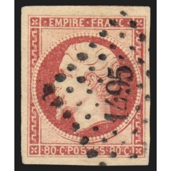 n°17A, Napoléon 80c carmin-clair, oblitéré PC 1495 Le Havre - SUPERBE