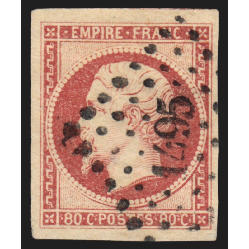 n°17A, Napoléon 80c carmin-clair, oblitéré PC 1495 Le Havre - SUPERBE n°17A, Napoléon 80c carmin-clair, oblitéré PC 1495 Le Havre - SUPERBE