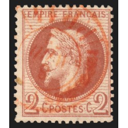 n°26B, Lauré 2c rouge-brun, Type II, oblitéré càd rouge des imprimés - TB