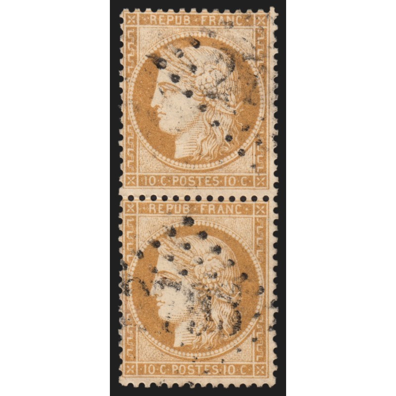 n°36 paire, Cérès Siège de Paris, 10c bistre-jaune, oblitéré - B/TB