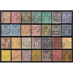 France 1876/1890 - Collection de 27 timbres au type Sage - COTE 550 €