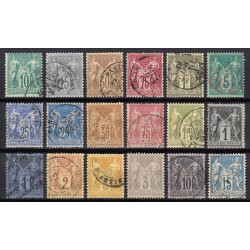 France 1876/1890 - Très belle collection de type Sage COTE 590€ - TB 1er choix