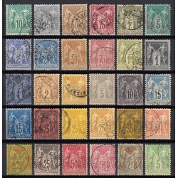 France 1876/1890 - Très belle collection de type Sage COTE 590€ - TB 1er choix