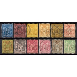 France 1876/1890 - Très belle collection de type Sage COTE 590€ - TB 1er choix