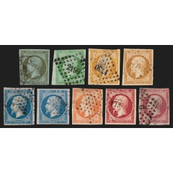 n°11/17B, Napoléon III Empire non-dentelé, série complète - avec défauts