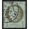 n°50b, variété "trait inférieur du cadre brisé", Cérès 1c vert-olive - TB