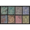 n°74/82 (sauf n°76), Sage 1876, série complète Type II, oblitérés, avec défauts