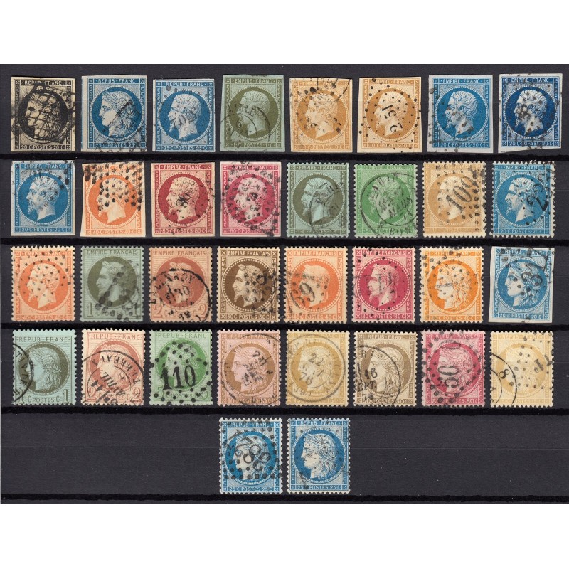 France 1849/1875 Superbe collection timbres Napoléon Cérès 1er choix COTE 890€
