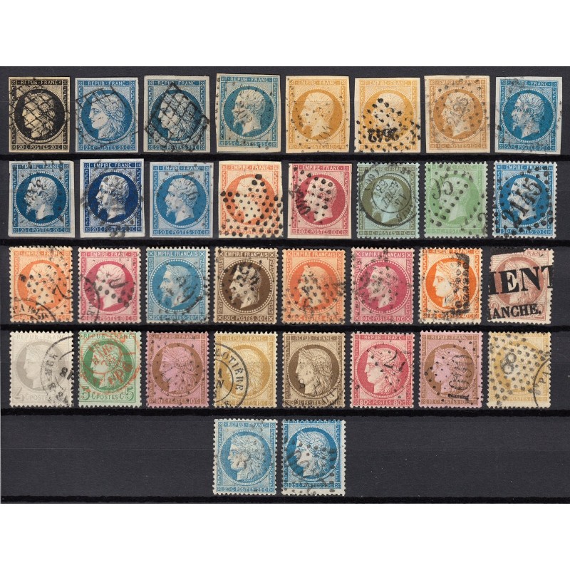 France 1849/1875 Superbe collection timbres Napoléon Cérès, 1er choix COTE 885€