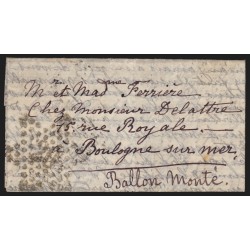Ballon monté "Le Duquesne", 5/JANV./1871 sur lettre pour  Boulogne-sur-Mer - TB