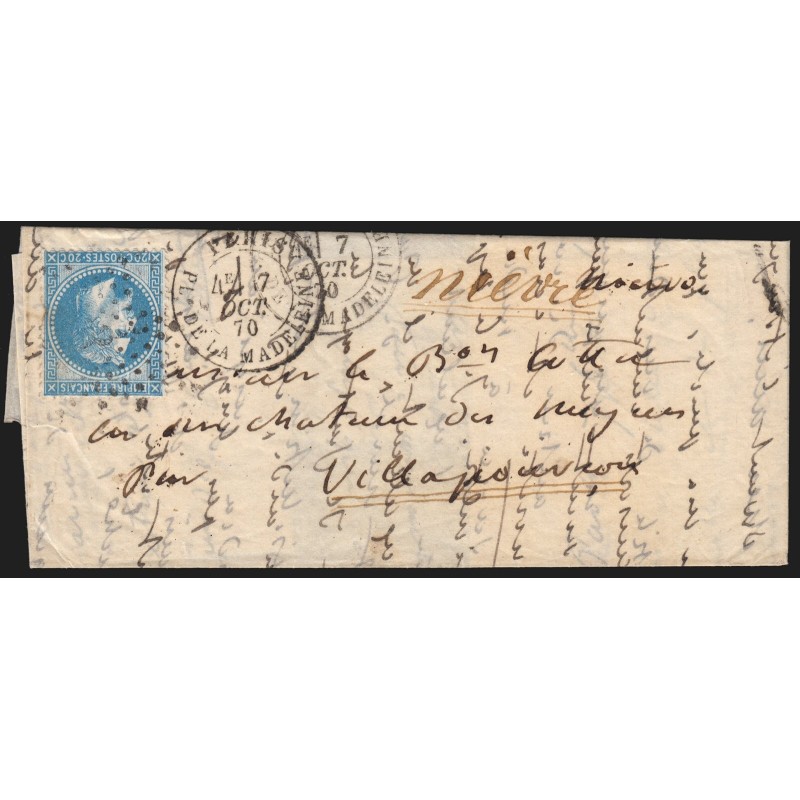 Ballon monté "Le Washington" ou "Le Louis Blanc", 7/OCT./1870 pour VILLAPOURÇON Ballon monté "Le Washington" ou "Le Louis Blanc", 7/OCT./1870 pour VILLAPOURÇON