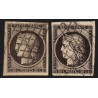 n°3/3a, les 2 nuances, Cérès 1849, 20c noir sur jaune & sur blanc - TB D'ASPECT