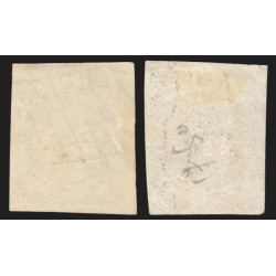 n°3/3a, les 2 nuances, Cérès 1849, 20c noir sur jaune & sur blanc - TB D'ASPECT