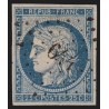 n°4, Cérès 25c bleu-clair, oblitéré PC 644 CASTILLON-SUR-DORDOGNE Gironde