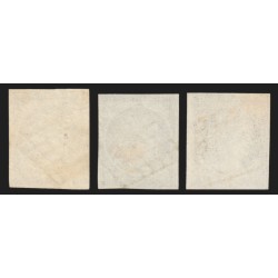 n°3, Cérès 1849, 20c noir en 3 nuances de couleurs différentes - TB