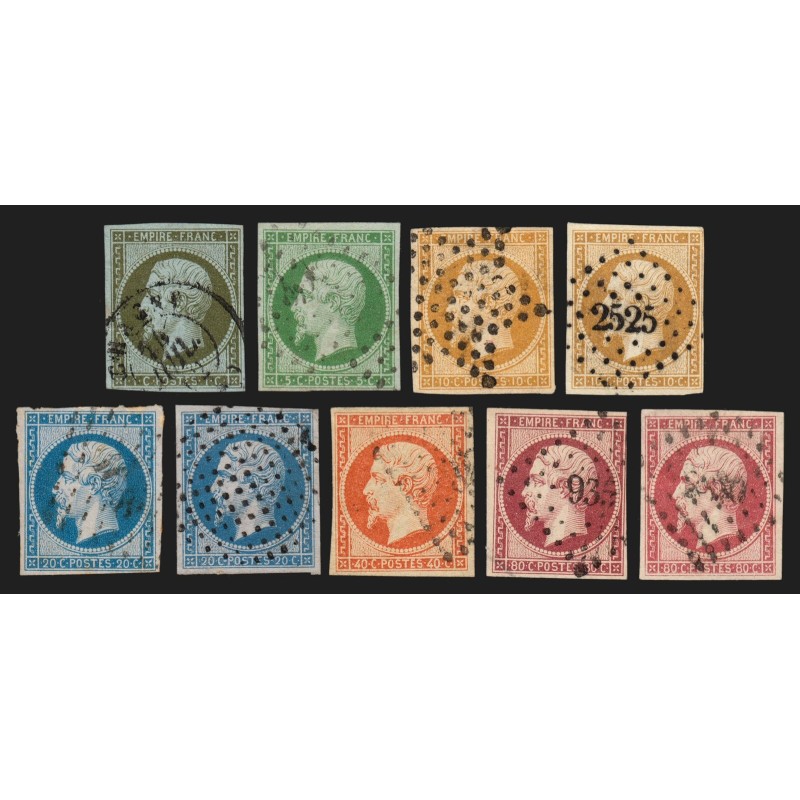 n°11/17B, Napoléon III Empire non-dentelé, série complète - TB D'ASPECT
