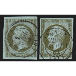 n°11/11a, les 2 nuances, Napoléon 1c olive et bronze, oblitérés - TB D'ASPECT