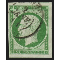 n°12, Napoléon non-dentelé, 5c vert, oblitéré càd - TB D'ASPECT