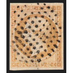 n°16, Napoléon 40c orange-pâle, oblitéré cercle de points bouchon - TB