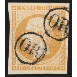 n°13A, 10c bistre, Type I, oblitéré OR dans un cercle - TB D'ASPECT