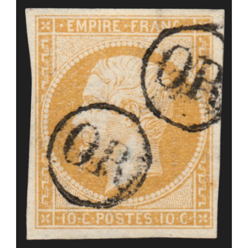 n°13A, 10c bistre, Type I, oblitéré OR dans un cercle - TB D'ASPECT