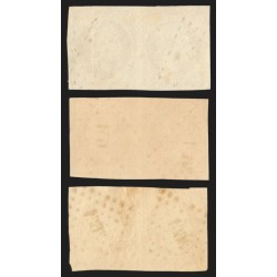 n°13A x3 nuances de couleurs, en paires, Napoléon 10c bistre, Type I - B/TB