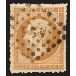 n°13B, percé en lignes, Napoléon 10c brun-clair, Type II, obli Paris AS1 - TB