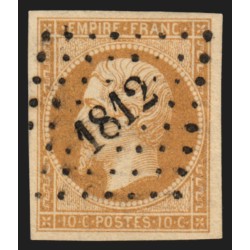 n°13B, Napoléon 10c brun-clair, Type II, oblitéré PC 1812 LUXEUIL - SUPERBE