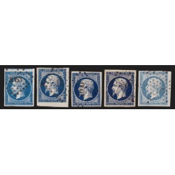 n°14A, 20c bleu, Type I, joli nuancier de couleurs - TB D'ASPECT