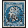 n°14B, Napoléon non-dentelé, 20c bleu, Type II, oblitéré GC 1987 Laval - TTB