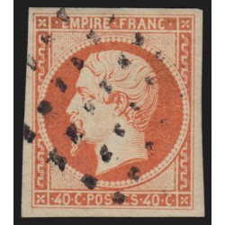 n°16, Napoléon non-dentelé, 40c orange, oblitéré Gros Points - TB