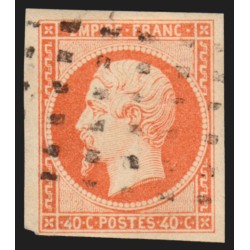 n°16a, Napoléon non-dentelé, 40c orange-vif, oblitéré Gros Points - TB