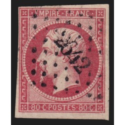 n°17B, Napoléon non-dentelé, 80c rose, oblitéré PC 2642 REIMS - TB