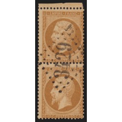 n°21 paire, Napoléon 10c bistre, oblitéré GC 3429 SOMBERNON Côte d'Or - SUPERBE