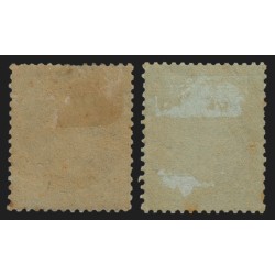 n°25/25a, les 2 nuances, Lauré 1c vert-bronze + vert-olive, neufs * - B/TB