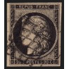 n°3, Cérès 1849, 20c noir sur jaune, oblitéré grille noire - TB