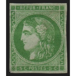 n°42B, Cérès Bordeaux, 5c vert-jaune, neuf (*) sans gomme - BEAU
