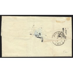 n°3, Cérès 20c noir, oblitéré ETAMPES 1849 lettre pour Avallon + cursive - TB