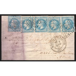 Boule de Moulins, obl 8/JANV./1871 lettre pour Paris, Certificat La Postale