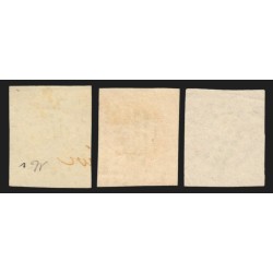 n°16, en 3 nuances de couleurs, Napoléon non-dentelé 40c orange - TB