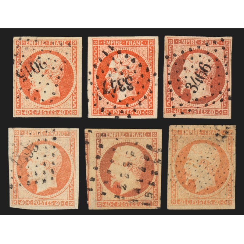 n°16, joli nuancier de couleurs, Napoléon non-dentelé 40c orange - TB D'ASPECT n°16, joli nuancier de couleurs, Napoléon non-dentelé 40c orange - TB D'ASPECT