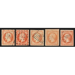 n°16, en 5 nuances de couleurs et obli intéressantes, 40c orange - TTB D'ASPECT
