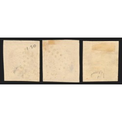 n°17A/17Ab/17Al, 80c carmin + carmin-rose + carmin-foncé - TB D'ASPECT