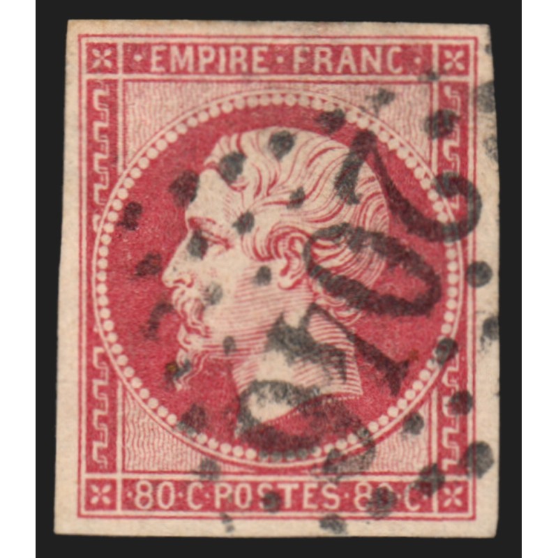 n°17B, 80c rose, oblitéré GC 2046 Lille - TB n°17B, 80c rose, oblitéré GC 2046 Lille - TB