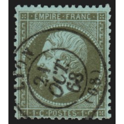 n°19, 1c vert-olive, oblitéré càd LYON Rhône - TB