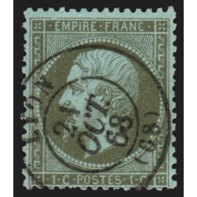 n°19, 1c vert-olive, oblitéré càd LYON Rhône - TB