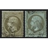 n°19/19a, les 2 nuances, Napoléon 1c vert-olive + vert-bronze, oblitérés - TB