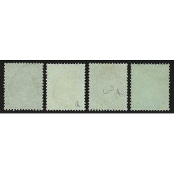 n°20, en 4 nuances de couleurs, Napoléon 5c vert, oblitérés - TB