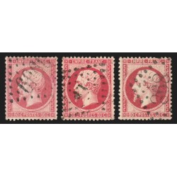 n°24, en 3 nuances de couleurs, Napoléon 80c rose, oblitérés - BEAUX D'ASPECT